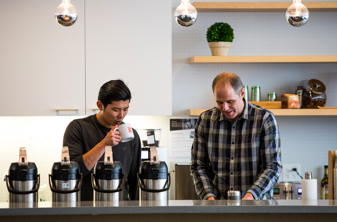 Zenefits team members caffeinating
